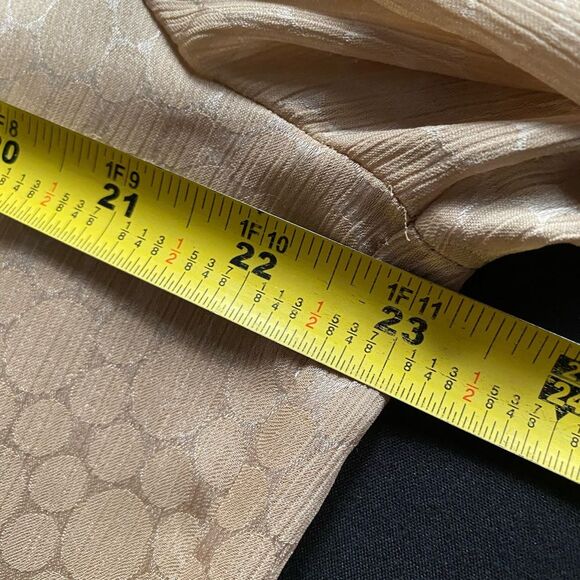 Chico's 2 L 12/14 Gold Tuxedo Front Blouse, Elegant, Textured, Art to Wear UB34 - Picture 6 of 8